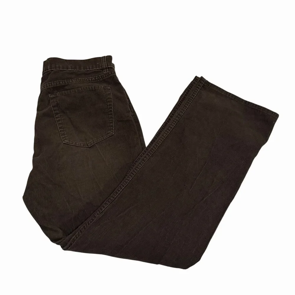 Banana Republic Pants Corduroy Mens Olive Green Straight 35/32 Button‎ Fly